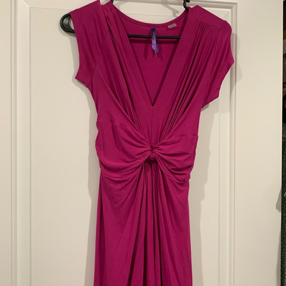 Great condition Seraphine pink fuchsia knot front maternity dress
